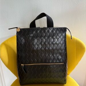 Clare V. Remi Black Diamond Backpack with Gold Accents